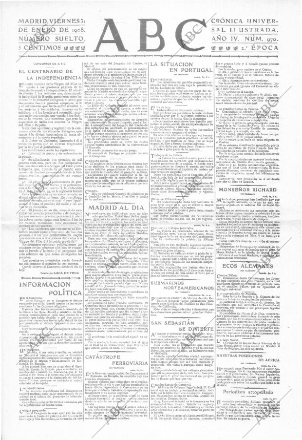 ABC MADRID 31-01-1908 página 1