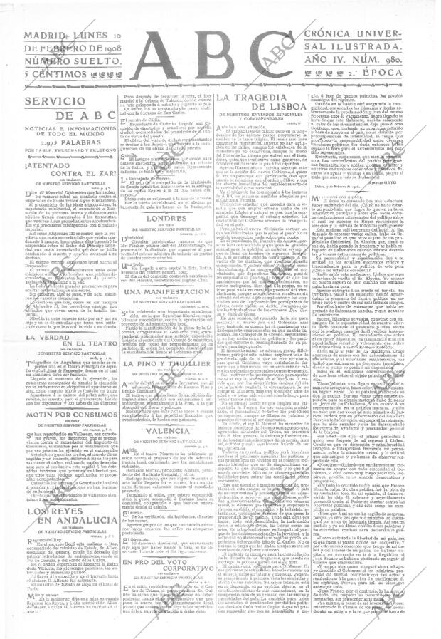 ABC MADRID 10-02-1908 página 1