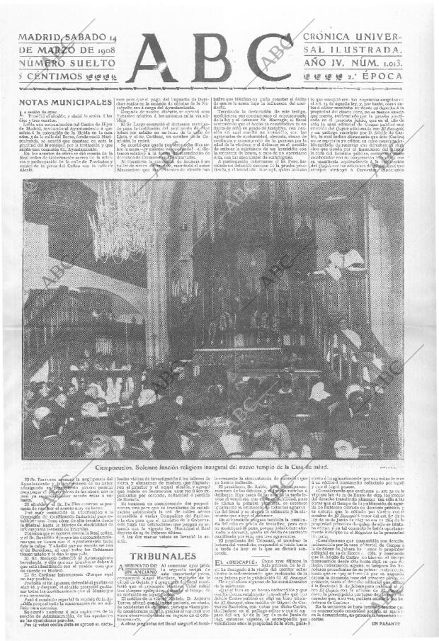 ABC MADRID 14-03-1908 página 1