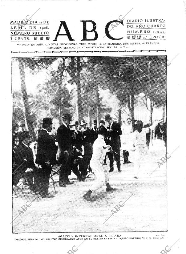 ABC MADRID 12-04-1908 página 1