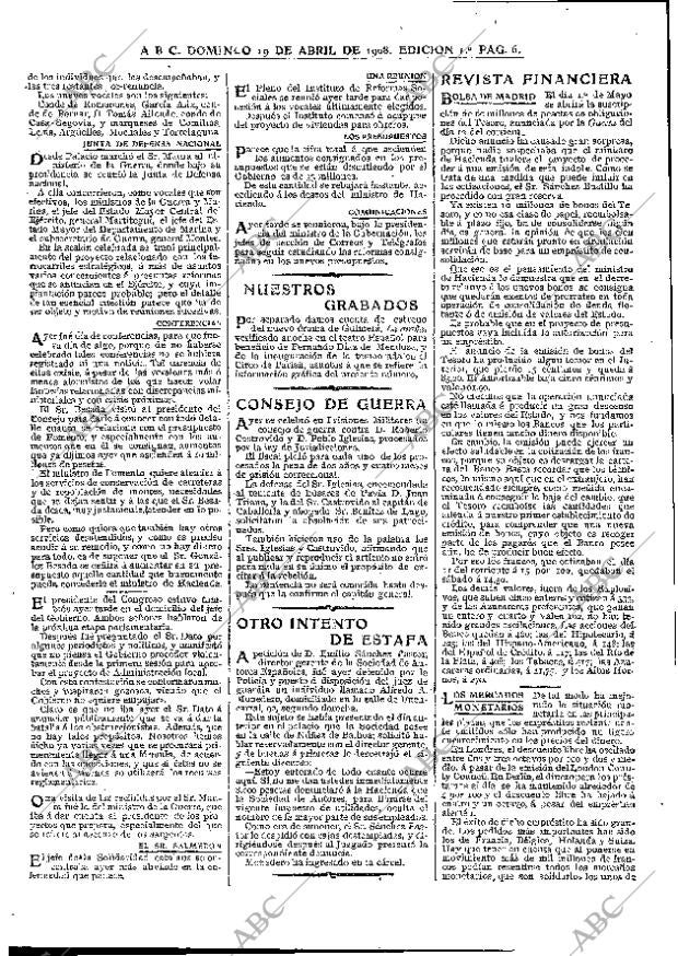 ABC MADRID 19-04-1908 página 6