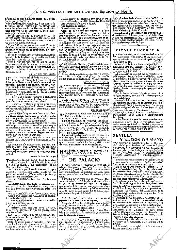 ABC MADRID 21-04-1908 página 6