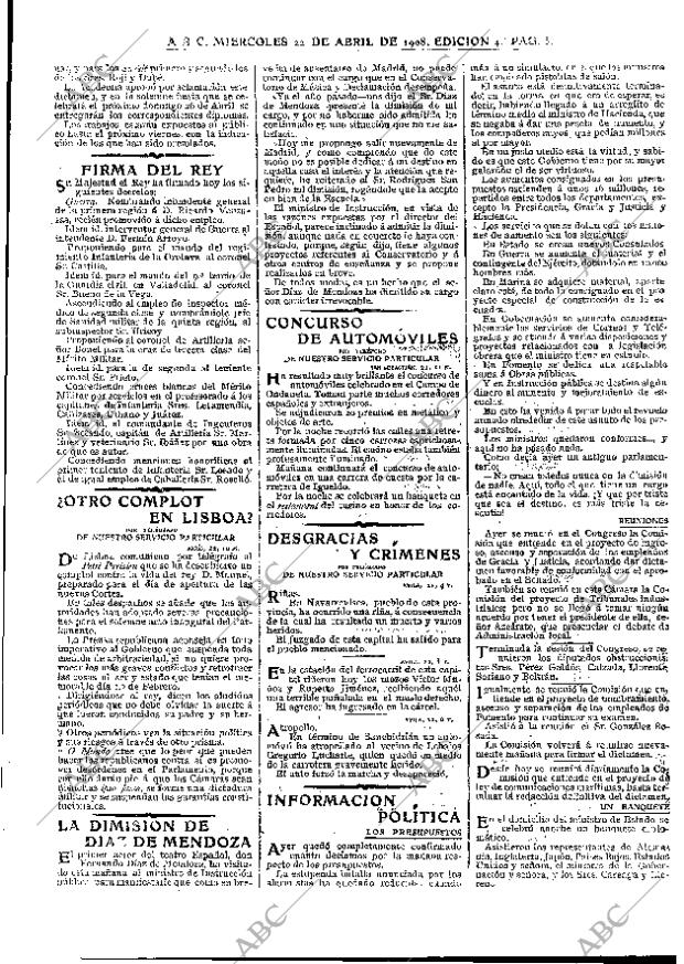 ABC MADRID 22-04-1908 página 5