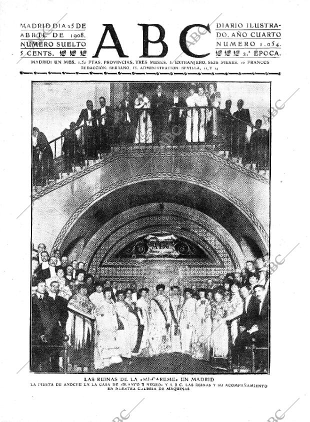 ABC MADRID 25-04-1908 página 1