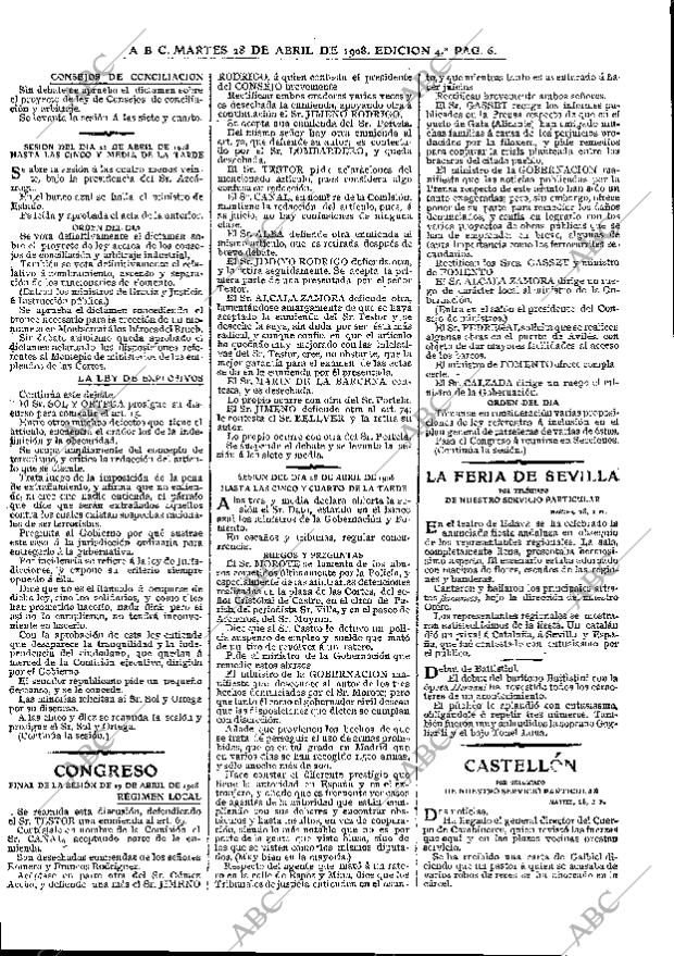 ABC MADRID 28-04-1908 página 6