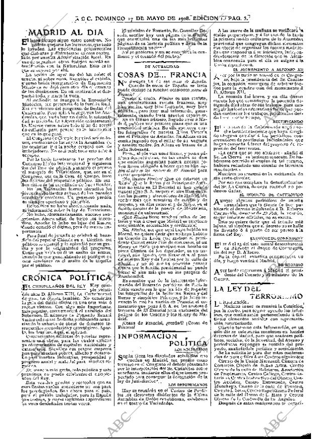 ABC MADRID 17-05-1908 página 5