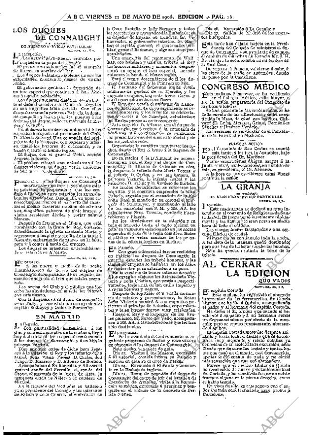 ABC MADRID 22-05-1908 página 16