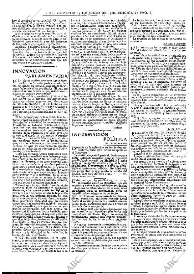 ABC MADRID 14-06-1908 página 6