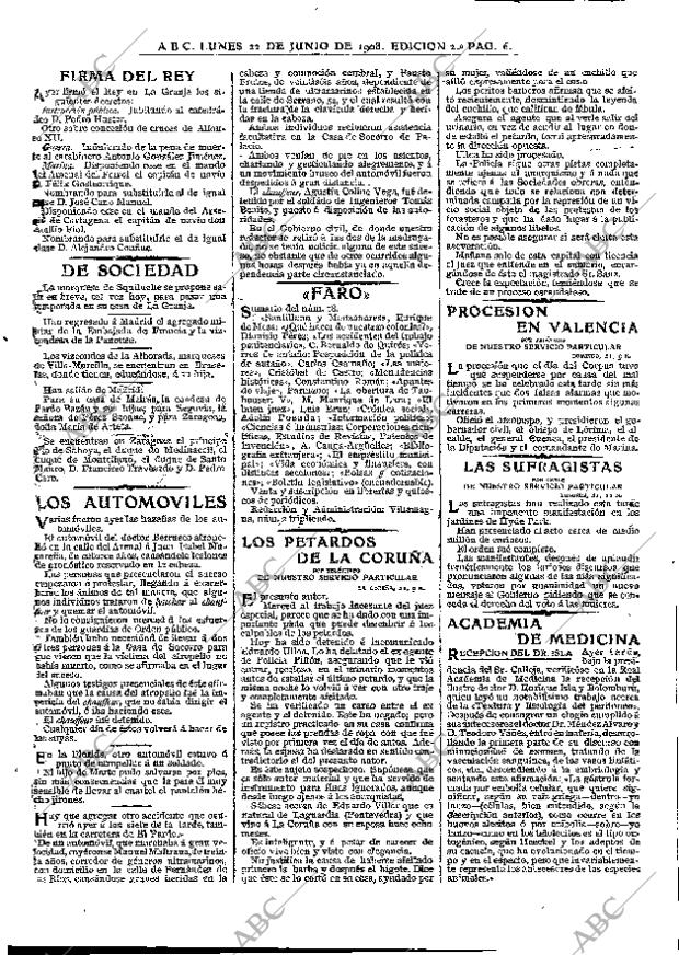 ABC MADRID 22-06-1908 página 6