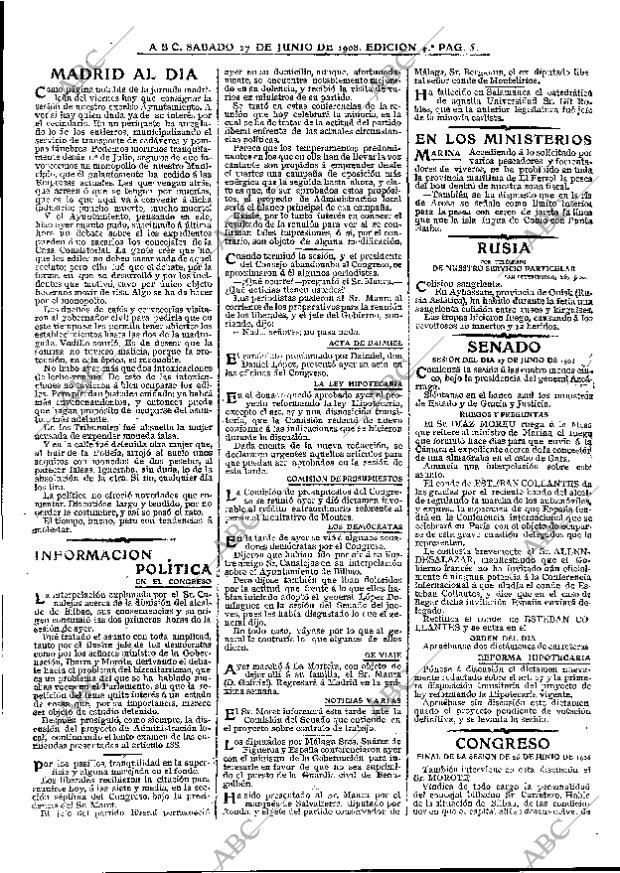 ABC MADRID 27-06-1908 página 5