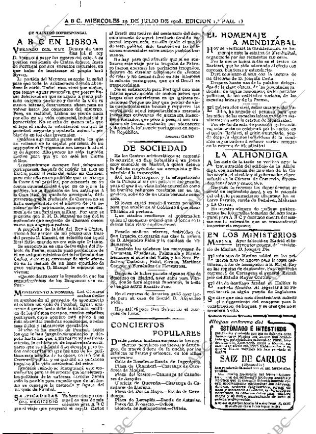 ABC MADRID 29-07-1908 página 13