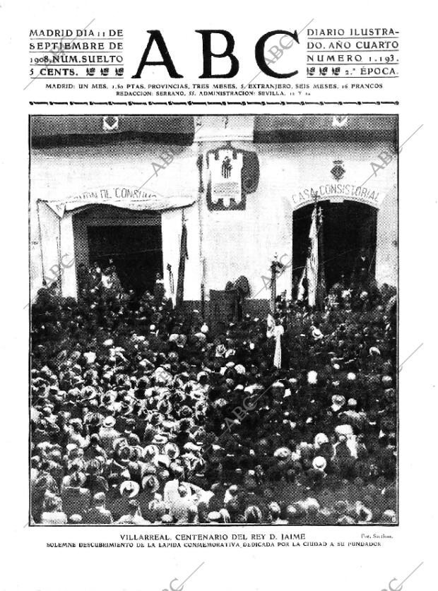 ABC MADRID 11-09-1908 página 1