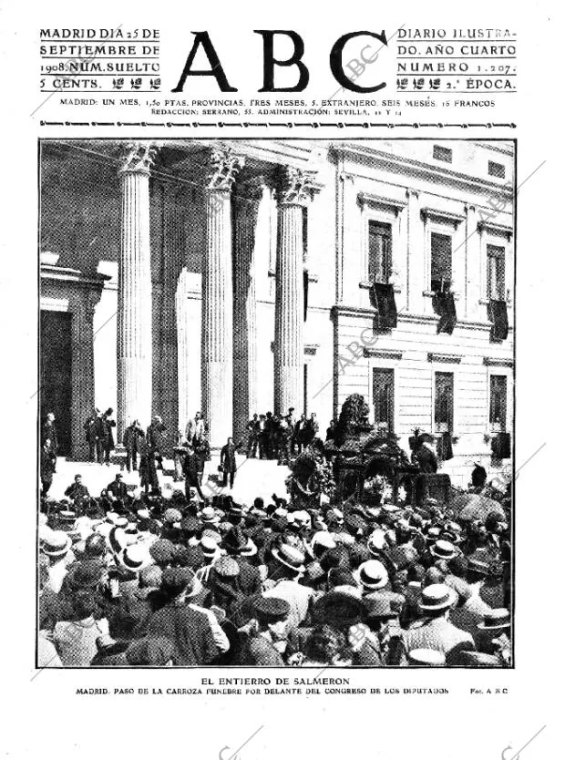 ABC MADRID 25-09-1908 página 1