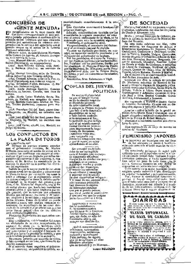 ABC MADRID 01-10-1908 página 13