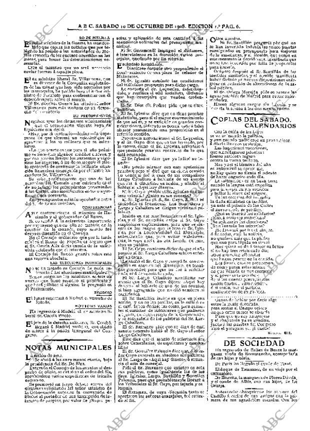 ABC MADRID 10-10-1908 página 6