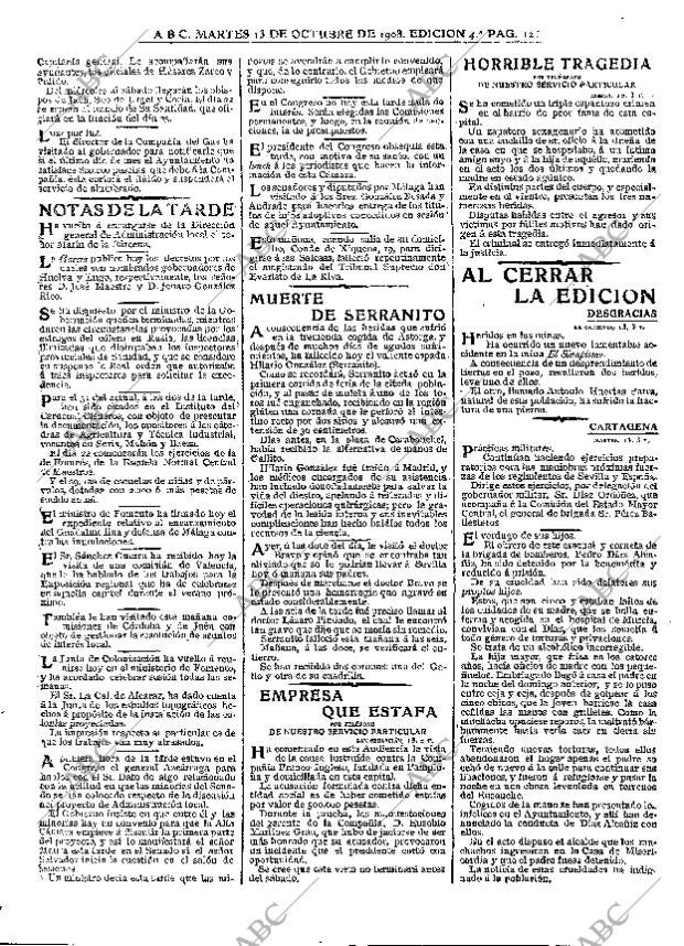 ABC MADRID 13-10-1908 página 12