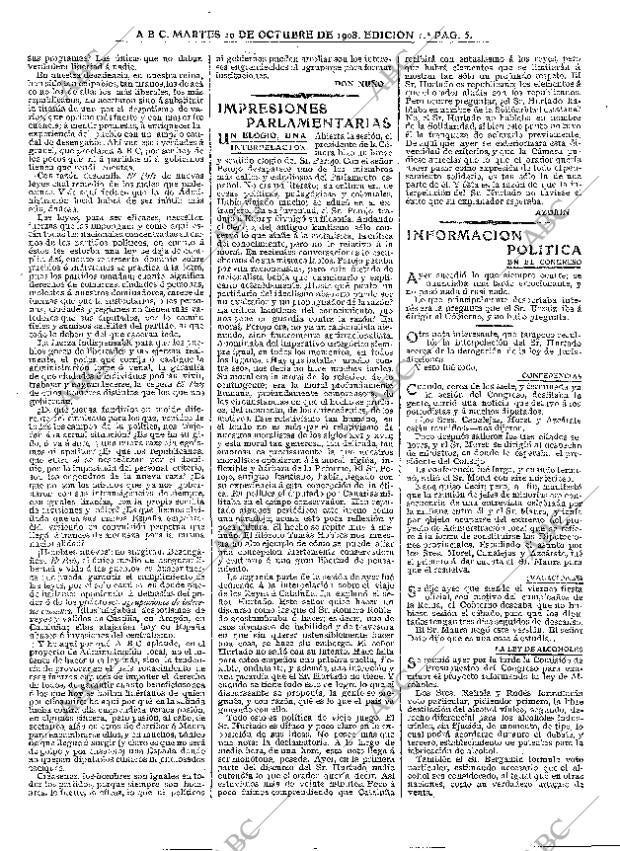 ABC MADRID 20-10-1908 página 5