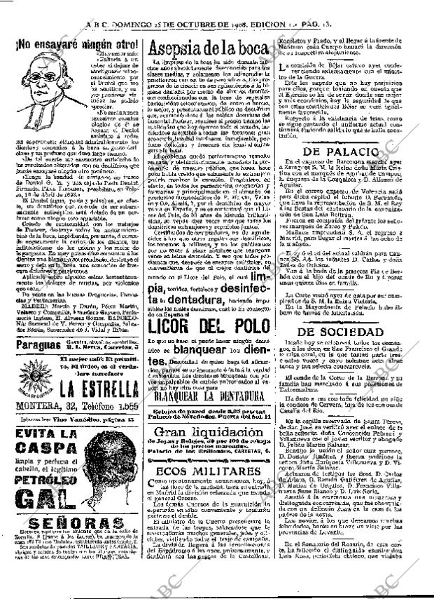 ABC MADRID 25-10-1908 página 13