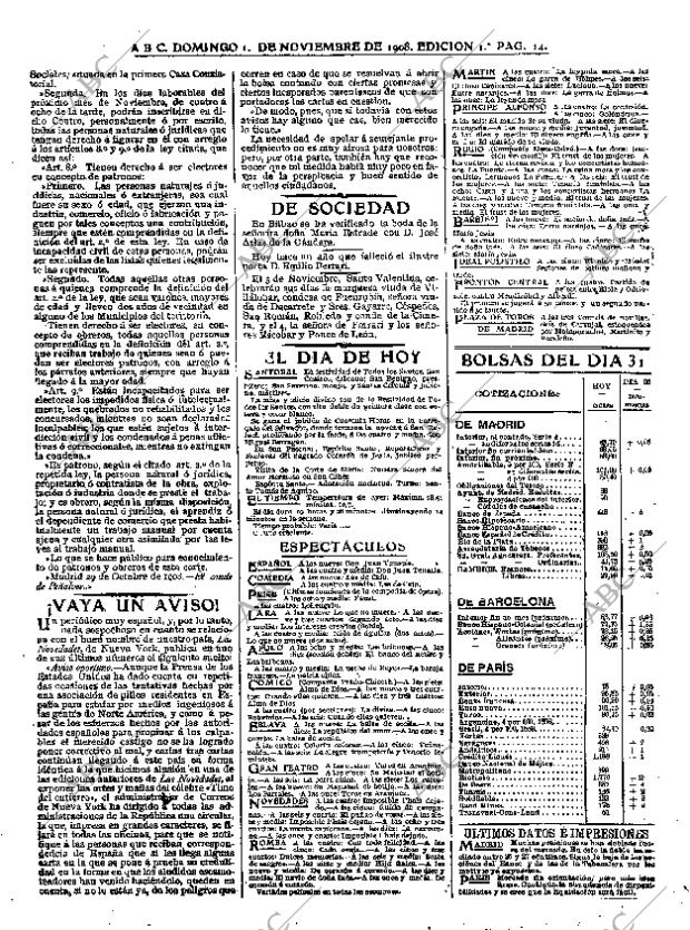 ABC MADRID 01-11-1908 página 14