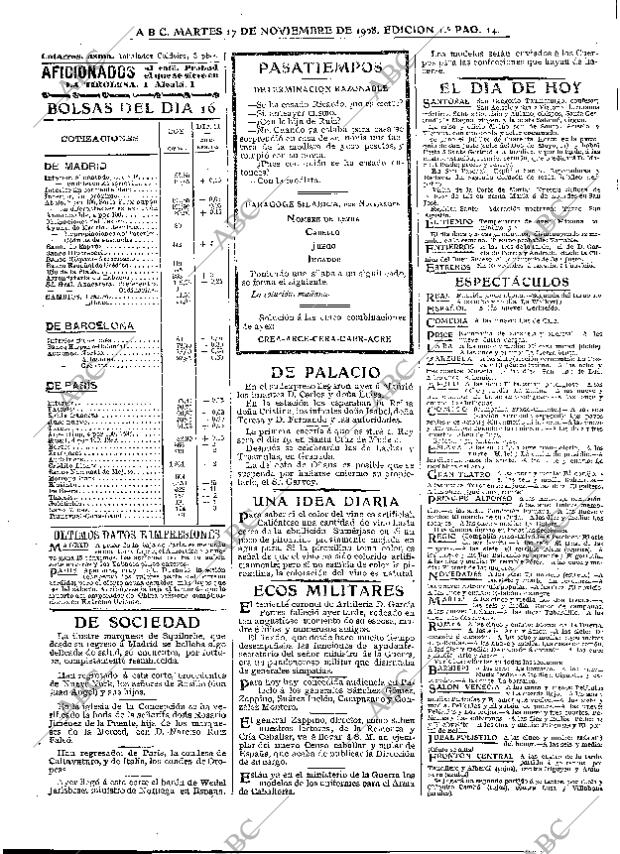 ABC MADRID 17-11-1908 página 14