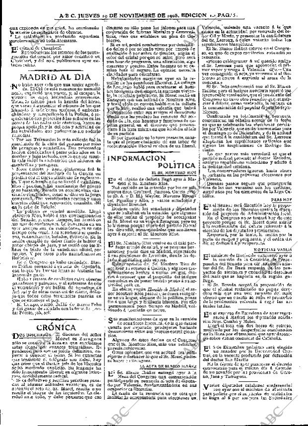 ABC MADRID 19-11-1908 página 5