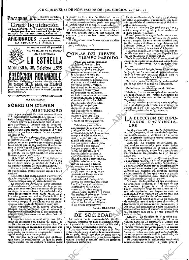 ABC MADRID 26-11-1908 página 13