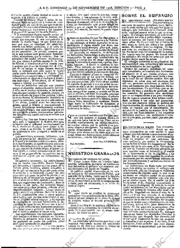 ABC MADRID 29-11-1908 página 4