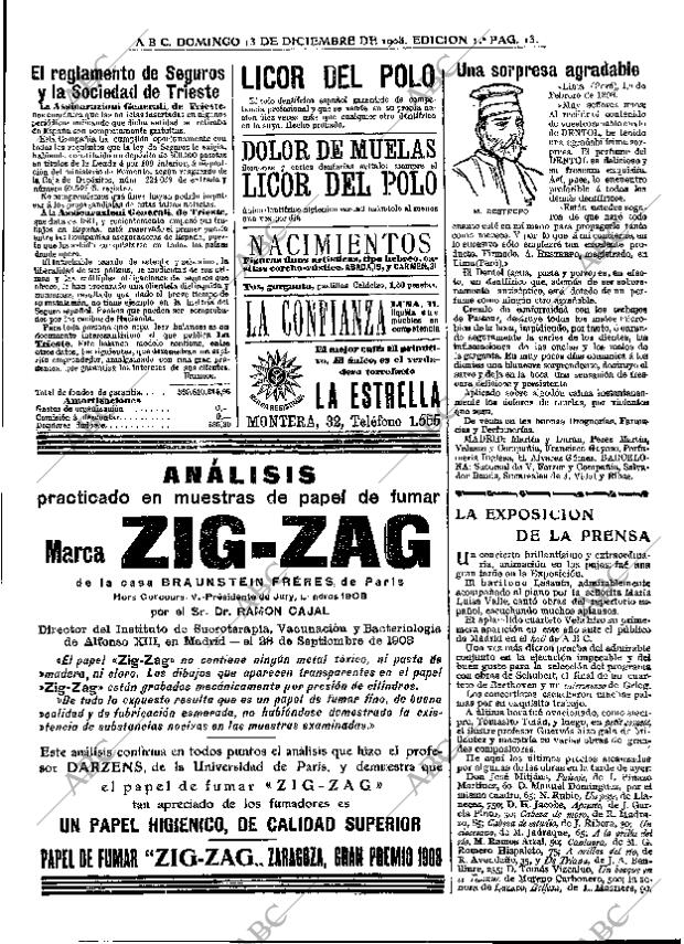 ABC MADRID 13-12-1908 página 13