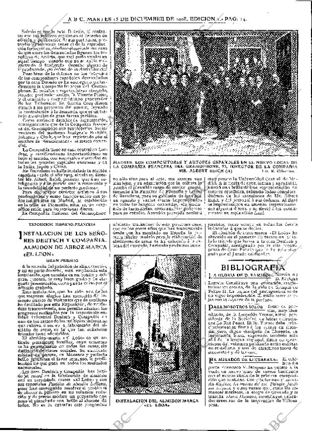 ABC MADRID 15-12-1908 página 14