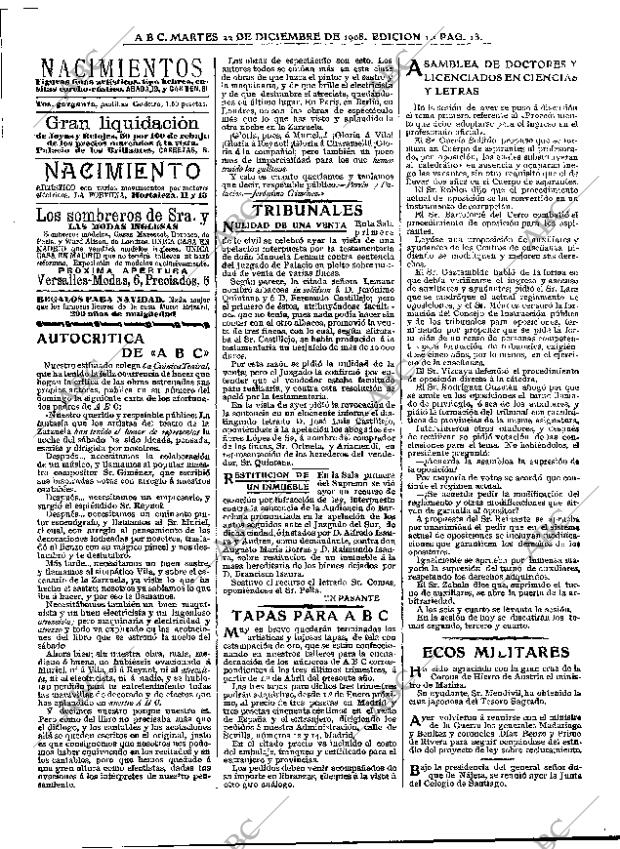 ABC MADRID 22-12-1908 página 13
