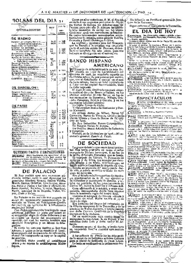 ABC MADRID 22-12-1908 página 14