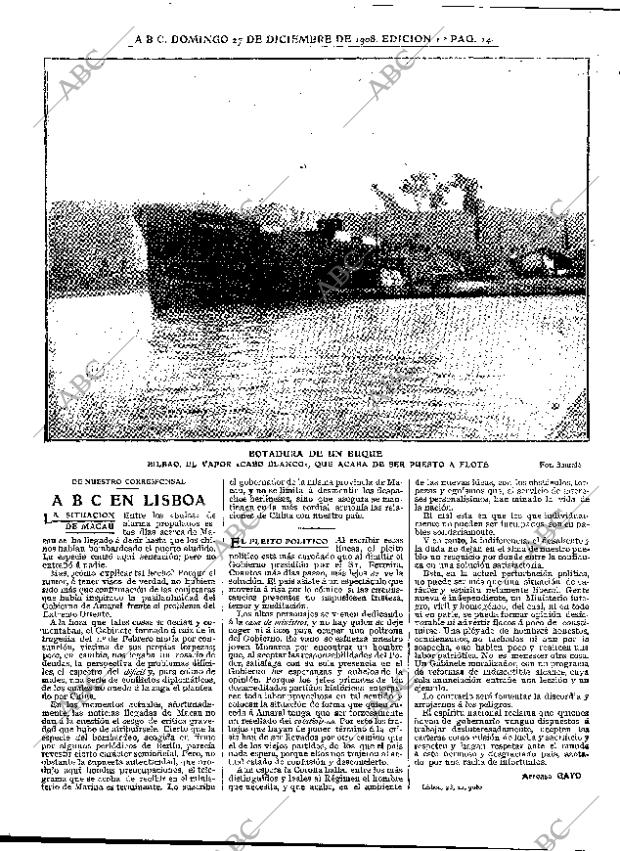 ABC MADRID 27-12-1908 página 14