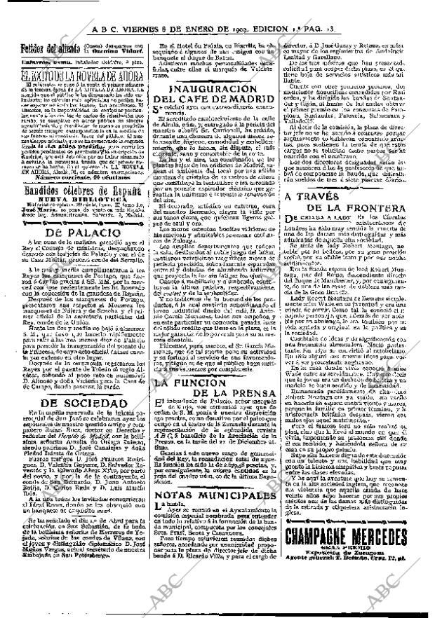 ABC MADRID 08-01-1909 página 13