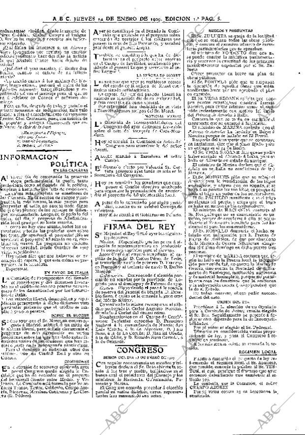 ABC MADRID 14-01-1909 página 5