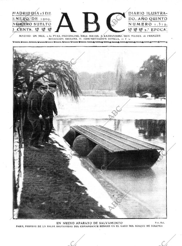 ABC MADRID 15-01-1909 página 1
