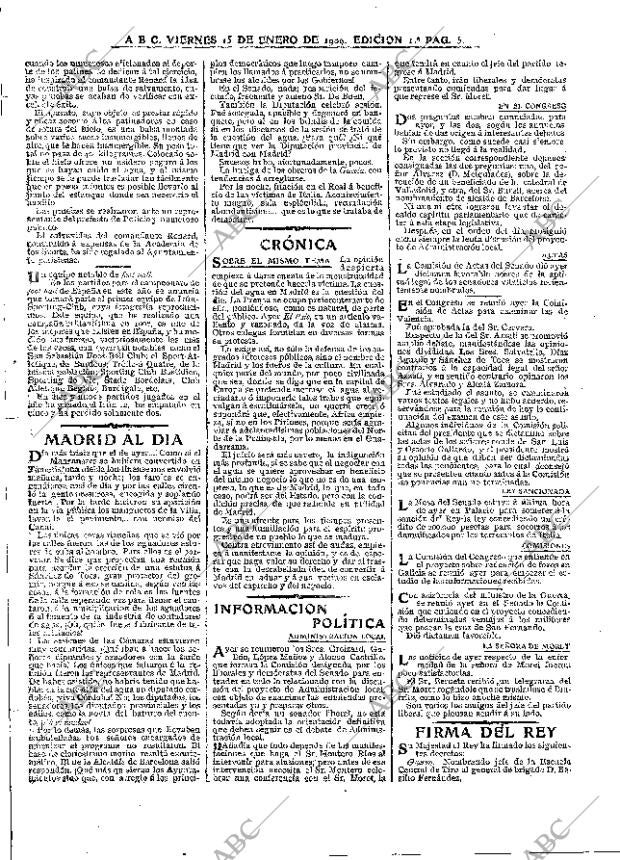 ABC MADRID 15-01-1909 página 5