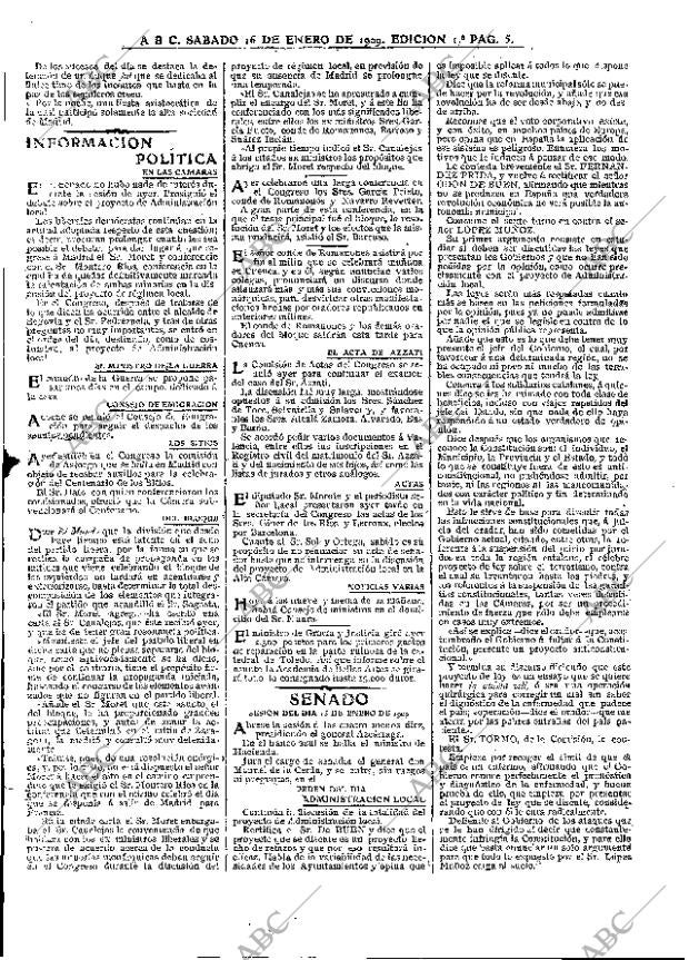 ABC MADRID 16-01-1909 página 5