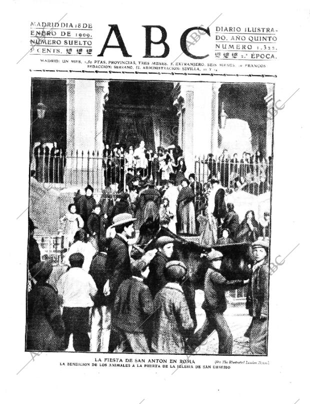 ABC MADRID 18-01-1909 página 1