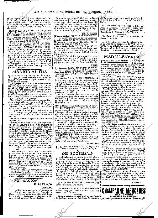 ABC MADRID 18-01-1909 página 5