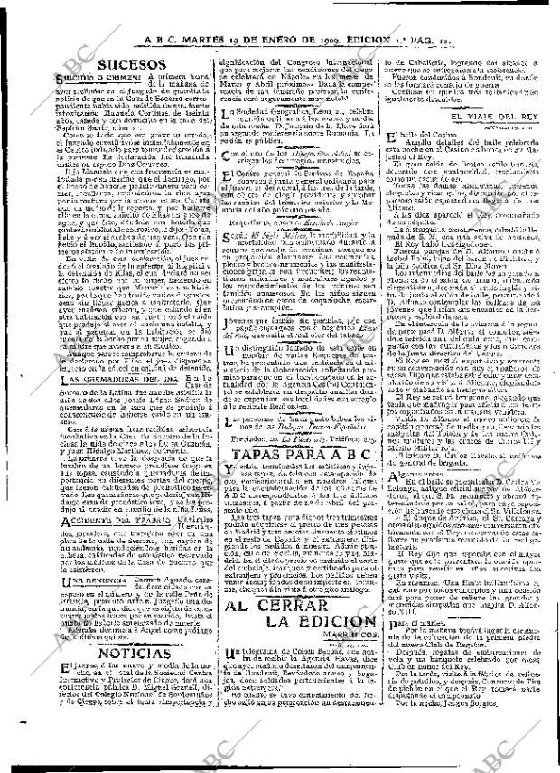ABC MADRID 19-01-1909 página 12