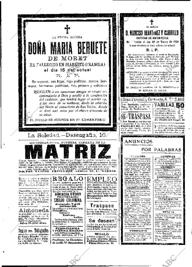 ABC MADRID 19-01-1909 página 2