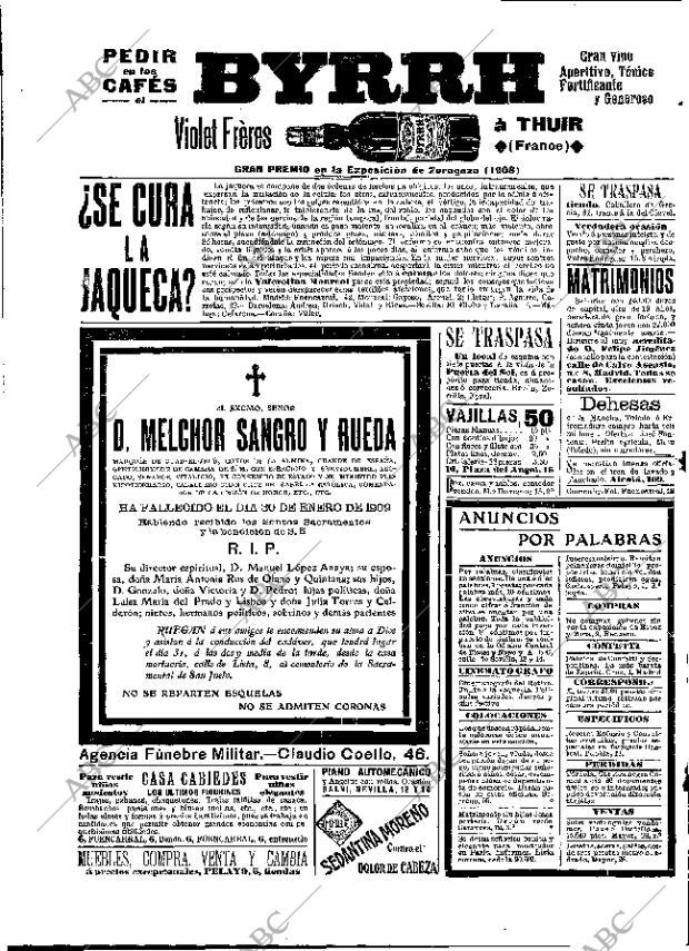 ABC MADRID 31-01-1909 página 14