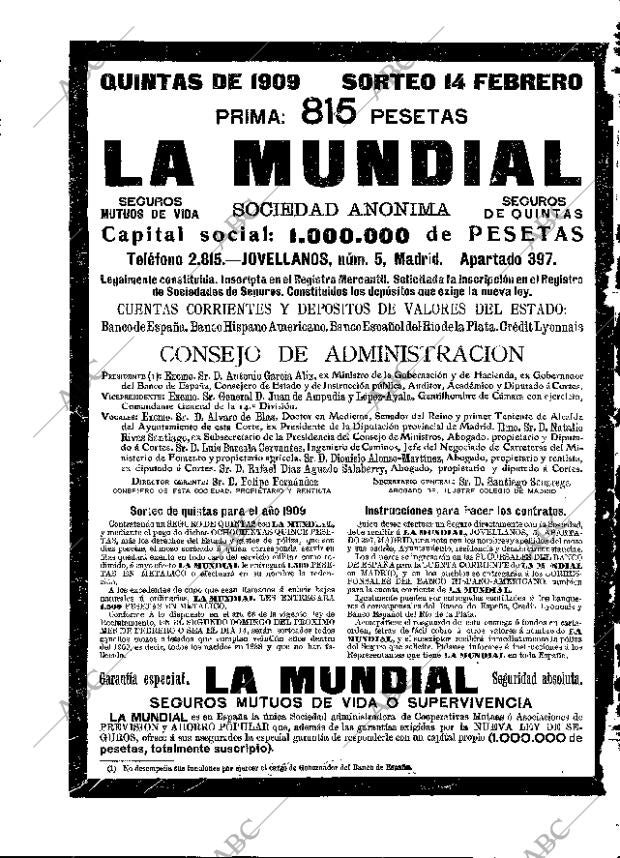 ABC MADRID 31-01-1909 página 16