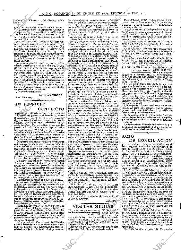 ABC MADRID 31-01-1909 página 4