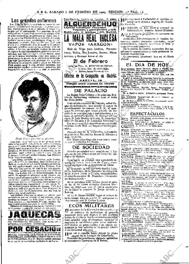 ABC MADRID 06-02-1909 página 13