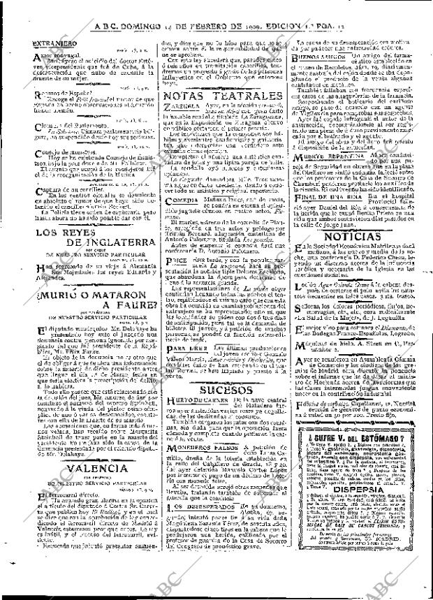 ABC MADRID 14-02-1909 página 12