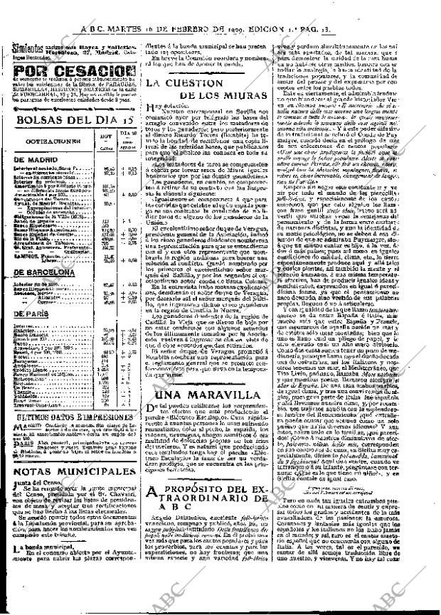 ABC MADRID 16-02-1909 página 13