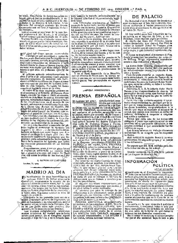 ABC MADRID 17-02-1909 página 4