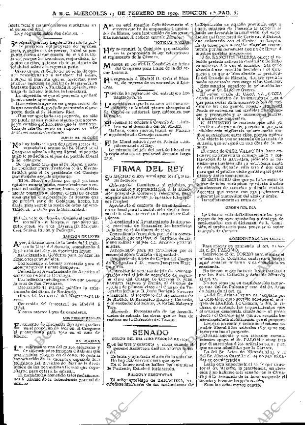 ABC MADRID 17-02-1909 página 5