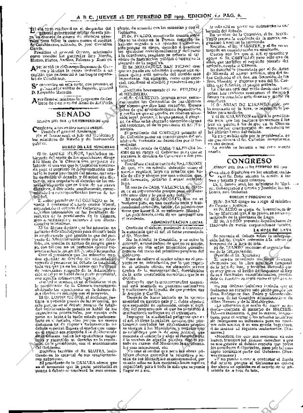 ABC MADRID 18-02-1909 página 6